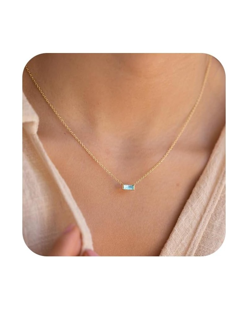 Gold Necklace for Women,Dainty Gold Necklace 14K Gold Plated Cubic Zirconia Pendant Necklace Diamond Choker Necklace for Wome...