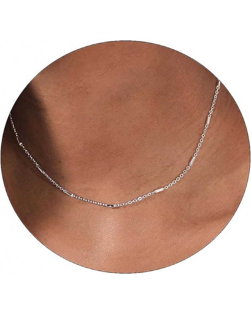 14K Gold Plated Choker Necklace for Women Dainty Coin Chain Chokers Simple Lighting Bolt Fishbone Necklaces Everyday Jewelry ...