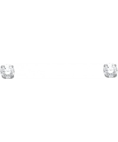 14k White Gold Round Solitaire Basket Set Stud Earrings with Screw Back - 7 Different Size Available 3 mm $17.39 Earrings