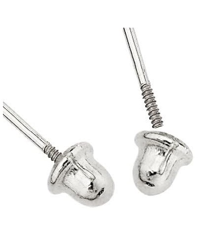 14k White Gold Round Solitaire Basket Set Stud Earrings with Screw Back - 7 Different Size Available 3 mm $17.39 Earrings