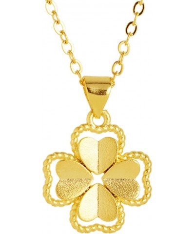 3 piece four leaf lucky clover jewelry set, pendant necklace, earrings, bracelet, 18K gold plated stainless steel titanium st...