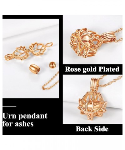 Urn Pendant Necklace for Ashes Stainless Steel/Gold Plated Heart/Flower Necklace for Women Men Memorial Keepsake Cremation Je...