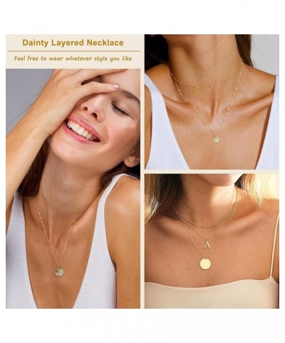 Layered Initial Necklaces for Women 14K Gold Plated Letter Dainty Choker Necklace Set for Teen Girls Trendy Layering Personal...