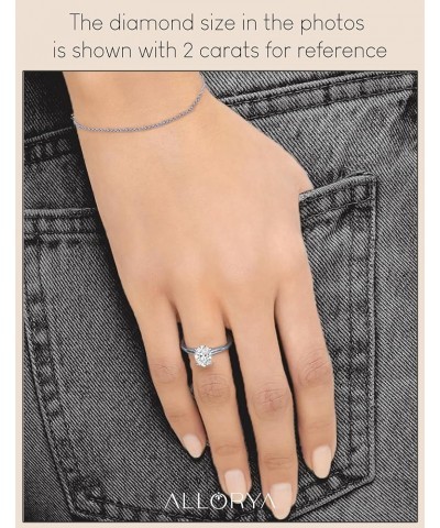 Oval Lab Grown White Diamond Classic Single Stone Engagement Ring for Women in 925 Sterling Silver 8 0.50 Carat $83.11 Rings