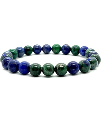 Energized Gemstone Stretch Bracelet - 8mm Beads - Wrist mala beads Bracelet - 7.5" Unisex - Crystal healing wristband Azurite...