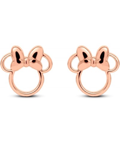 925 Sterling Silver womens girls Mini Mouse Style Stud Earrings Push Back Pink $15.00 Earrings