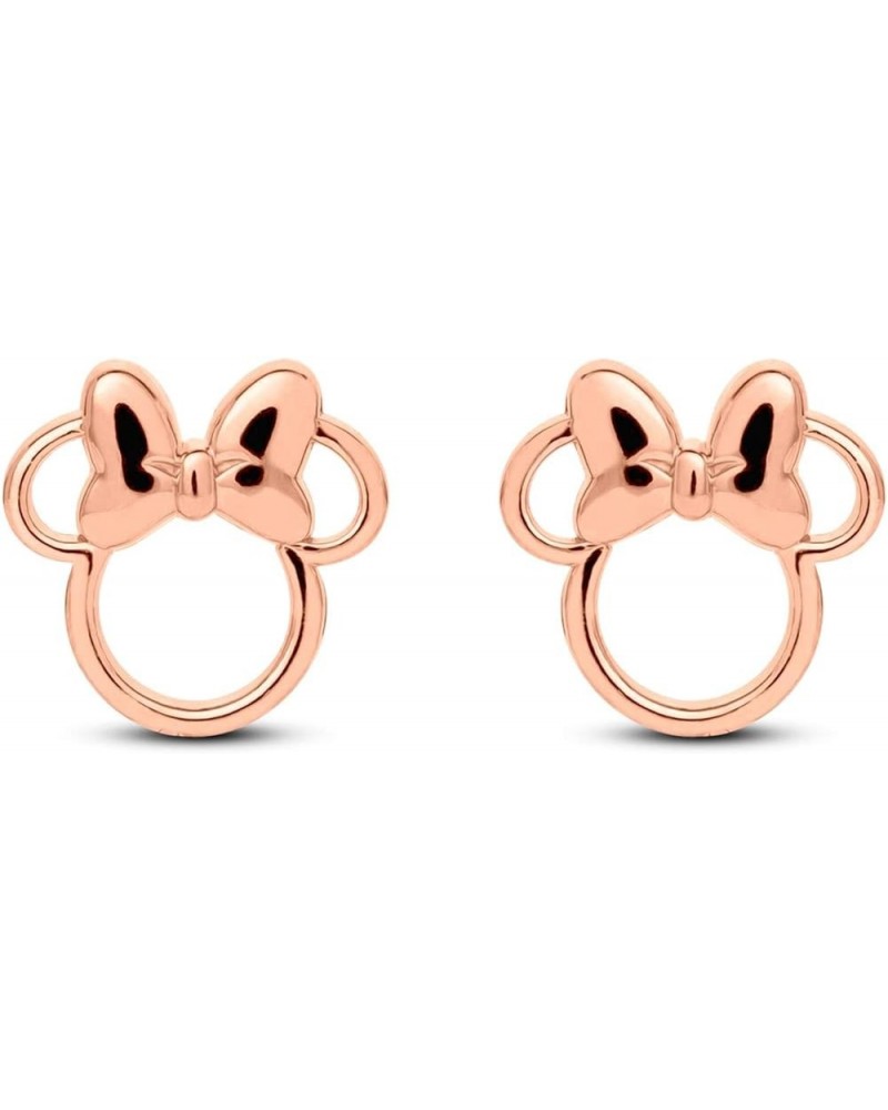 925 Sterling Silver womens girls Mini Mouse Style Stud Earrings Push Back Pink $15.00 Earrings