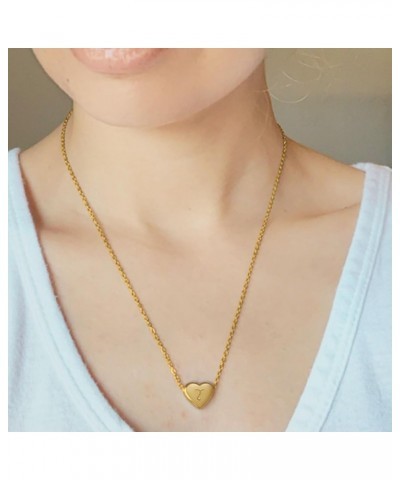 Heart Initial Necklaces For Girls Gold Letter Necklace For Women Silver Initial Necklaces For Kids Jewelry For Girls Gifts Go...