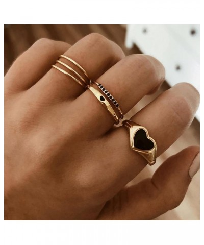 3-17 PCS Knuckle Stacking Rings for Women Teen Girls,Boho Vintage Finger Rings Stackable Gold Silver Moon Snake Set Multiple ...