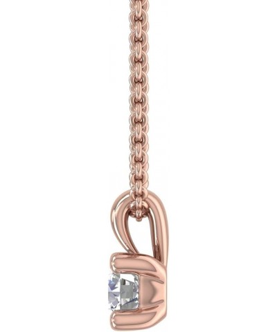 0.07 ctw 4-Prong Tiny Solitaire Diamond Pendant Necklace in 10K Yellow Gold (Included Silver Chain) Rose Gold $37.40 Necklaces