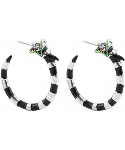 Coral Snake Earrings Halloween Terrible Beetle Snake Juice Hoop Earrings Cosplay Party Costume Accessories for Women Girls Ho...