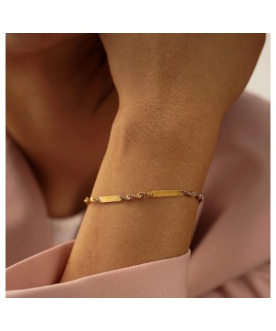 Gold Bracelet for Women 18K Gold Plated Dainty Adjustable Figaro/Cuban/Snake/Rope/Bead Link Chain Simple Jewelry for Girls 3M...