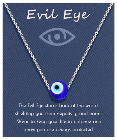 Evil Eye Necklace Blue Eyes Luck Protection Amulet Pendant Necklace Ojo Turco Kabbalah Adjustable Evil Eye Jewelry Gift for W...