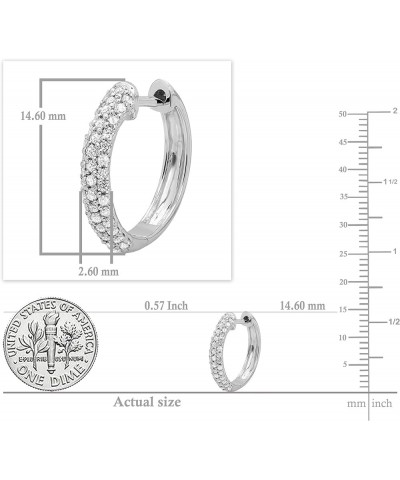 0.48 Carat (ctw) Round White Diamond Hinged Post Huggies Hoop Earrings for Her in Gold White Gold 18K - Metal Stamp $178.28 E...