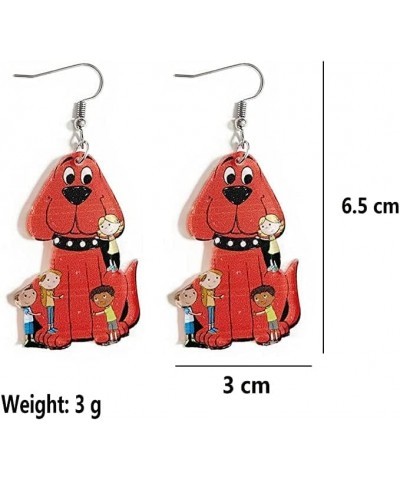 Unique Weird Animal Wooden Acrylic Drop Dangle Earrings Cute Cat Dog Elephant Frog Asymmetric Funny Earrings Lightweight Char...