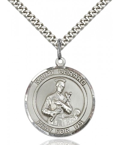 Sterling Silver Round Patron Saint Medal Pendant, 1 Inch Saint Gerard $54.55 Pendants