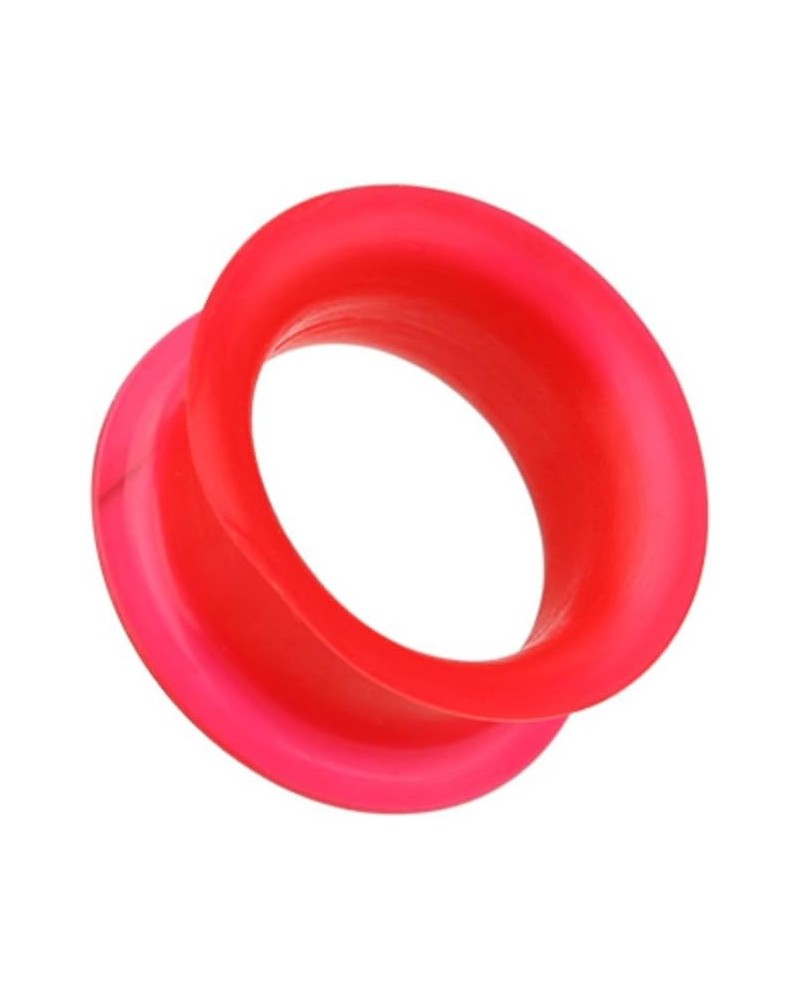 Ultra Thin Flexible Silicone Ear Skin WildKlass Double Flared Tunnel Plug (Sold as Pairs) 4 GA Red $8.95 Body Jewelry