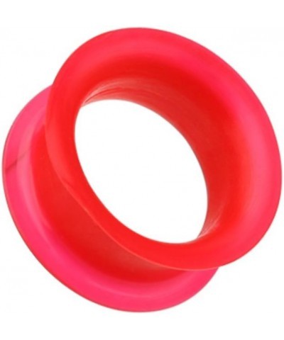 Ultra Thin Flexible Silicone Ear Skin WildKlass Double Flared Tunnel Plug (Sold as Pairs) 4 GA Red $8.95 Body Jewelry