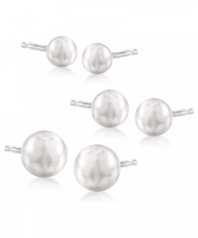 4-6mm 14kt White Gold Ball Stud Jewelry Set: 3 Pairs Of Earrings $60.14 Earrings