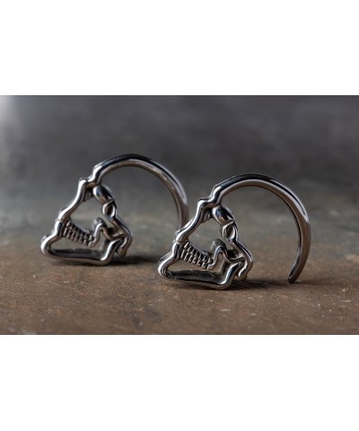 316L Surgical Steel Skull Hanging Taper Plugs, Sold as a Pair 5mm (4GA) $11.73 Body Jewelry