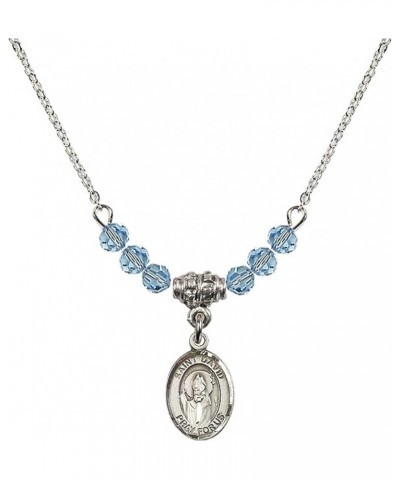 March Birth Month Bead Necklace with Catholic Patron Saint Petite Charm, 18 Inch Saint David of Wales $26.60 Necklaces