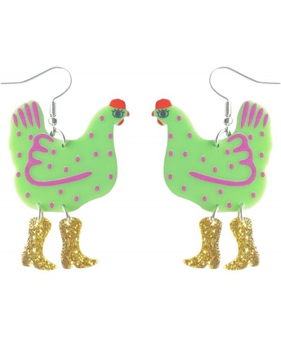 Cute Funny Kawaii Acrylic Big Rooster Chicken Bunny Birthday Cake Halloween Ghost Drop Dangle Earrings for Women Girls Rooste...