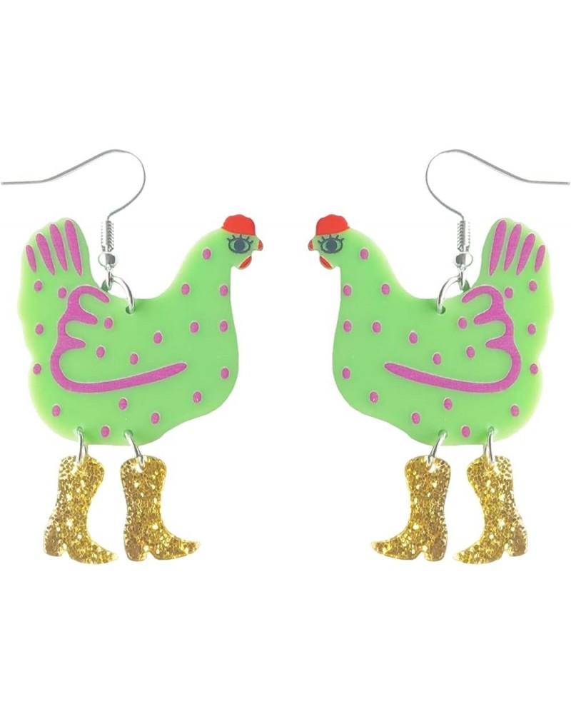 Cute Funny Kawaii Acrylic Big Rooster Chicken Bunny Birthday Cake Halloween Ghost Drop Dangle Earrings for Women Girls Rooste...