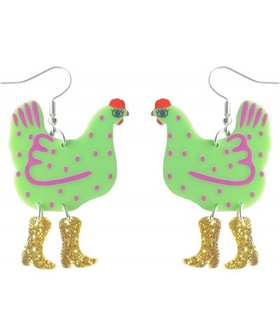 Cute Funny Kawaii Acrylic Big Rooster Chicken Bunny Birthday Cake Halloween Ghost Drop Dangle Earrings for Women Girls Rooste...