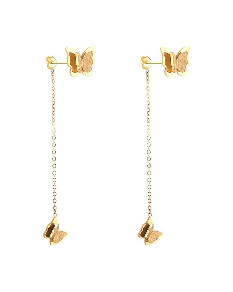 24K Gold Plated Drop Earrings Butterfly Zirconia Roman Number Dangle Earrings For Women Outfits Wedding Earring103 $7.53 Earr...