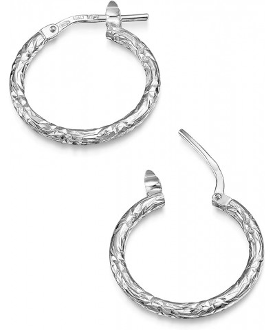 Women's 925 Sterling Silver Hoop Earrings Textured Hoops $9.84 Earrings