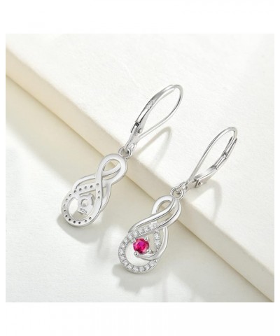 Earrings Infinity Dangle Drop Earrings Sterling Silver Leverback Earrings Gemstones Twisted Jewelry 07-Jul-Ruby $29.14 Earrings