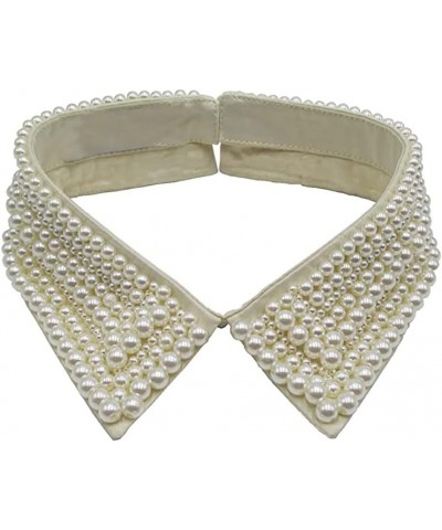 Detachable Faux Pearl False Collar Beaded Choker Collar Necklace Ivory Woman Girls Faux Collar Garment Accessories Ivory $10....