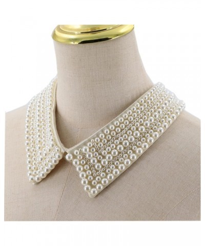 Detachable Faux Pearl False Collar Beaded Choker Collar Necklace Ivory Woman Girls Faux Collar Garment Accessories Ivory $10....