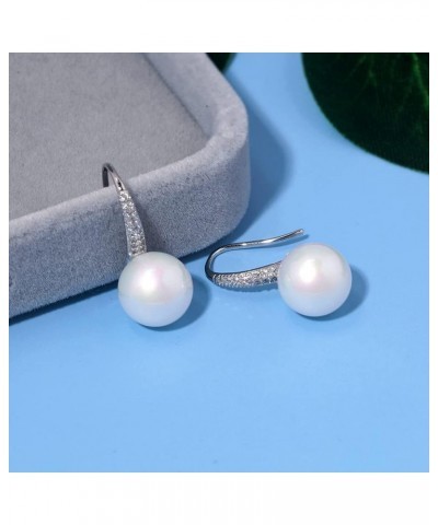 Pearl Dangle Earrings for Women 14K Gold Plated Hypoallergenic Pearl Drop Earrings Simulated Fashion Jewelry 10mm White $10.0...