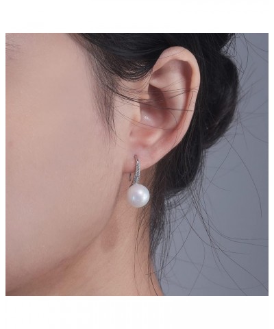 Pearl Dangle Earrings for Women 14K Gold Plated Hypoallergenic Pearl Drop Earrings Simulated Fashion Jewelry 10mm White $10.0...