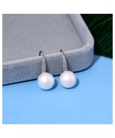 Pearl Dangle Earrings for Women 14K Gold Plated Hypoallergenic Pearl Drop Earrings Simulated Fashion Jewelry 10mm White $10.0...