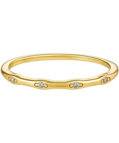 Dainty 18K Gold CZ Diamond Stackable Eternity Band Ring for Women Gift for Her 7 07-Juliet Sprinkle $14.69 Rings