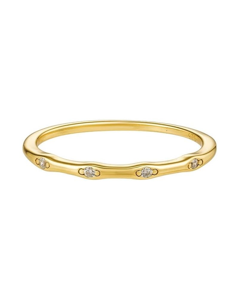 Dainty 18K Gold CZ Diamond Stackable Eternity Band Ring for Women Gift for Her 7 07-Juliet Sprinkle $14.69 Rings