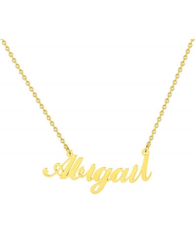 Gold Custom Name Necklace Personalized - 18K Gold Plated Personalized Name Necklaces for Women Girls Kids Teens, Plate Monogr...