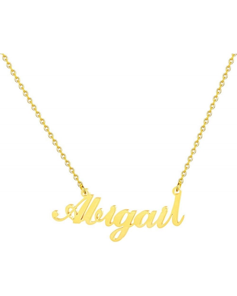 Gold Custom Name Necklace Personalized - 18K Gold Plated Personalized Name Necklaces for Women Girls Kids Teens, Plate Monogr...