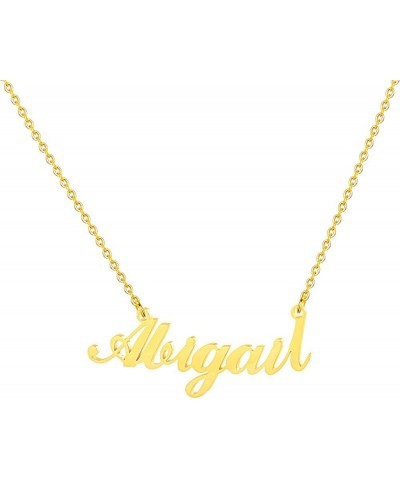 Gold Custom Name Necklace Personalized - 18K Gold Plated Personalized Name Necklaces for Women Girls Kids Teens, Plate Monogr...