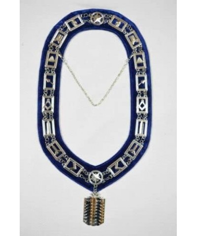 MASONIC BLUE LODGE OFFICER CHAPLAIN APRON SILVER CHAIN COLLAR AND JEWEL $32.00 Necklaces