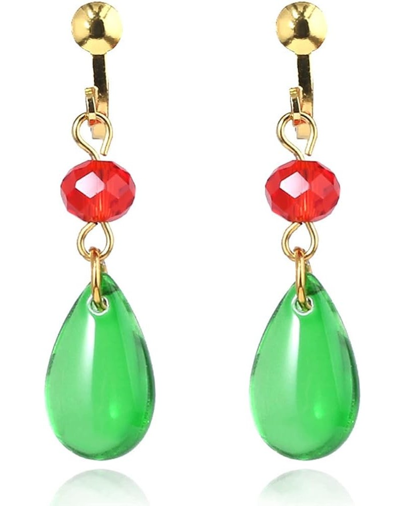 HMC Cosplay Earrings for Women - Anime Cosplay Green Drop Earrings - Anime Jewelry Gift For Friend On Birthday Party Green Dr...