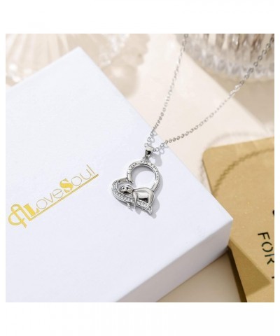 Mom Gifts - 925 Sterling Silver Necklace for Mom, Mother's Day Birthday Gift Ideas Sloth Necklace $9.46 Necklaces