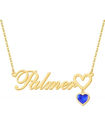 Custom Name Necklace with Heart 18K Gold Plated Nameplate Necklaces Personalized Name Necklace Gift for Women Teen Girls Hear...