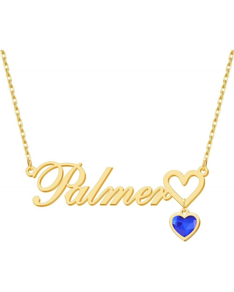 Custom Name Necklace with Heart 18K Gold Plated Nameplate Necklaces Personalized Name Necklace Gift for Women Teen Girls Hear...