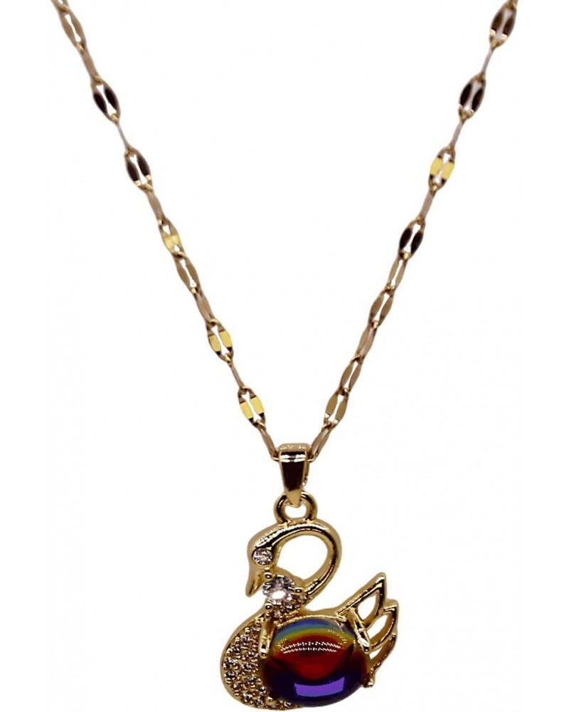 Women's Crystal Pendant Necklace Swan Pendant Gold Plated Necklace $9.36 Others