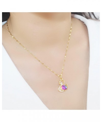 Women's Crystal Pendant Necklace Swan Pendant Gold Plated Necklace $9.36 Others