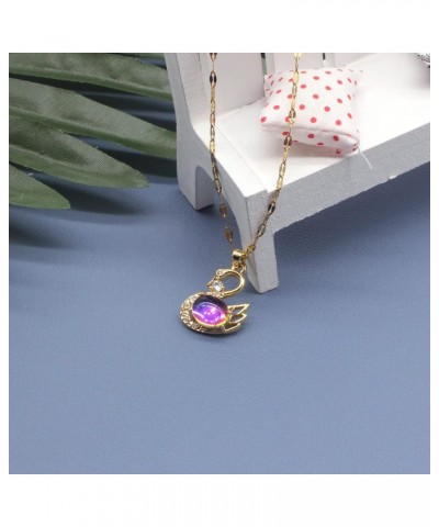 Women's Crystal Pendant Necklace Swan Pendant Gold Plated Necklace $9.36 Others