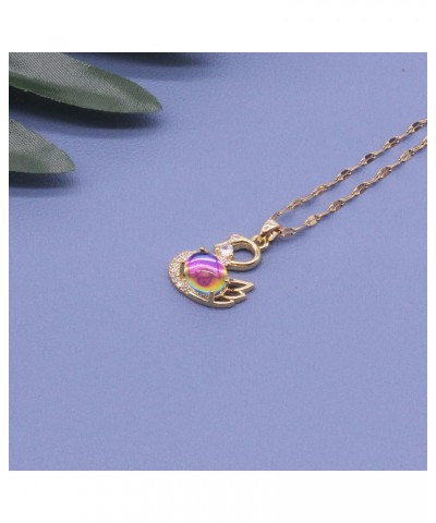 Women's Crystal Pendant Necklace Swan Pendant Gold Plated Necklace $9.36 Others